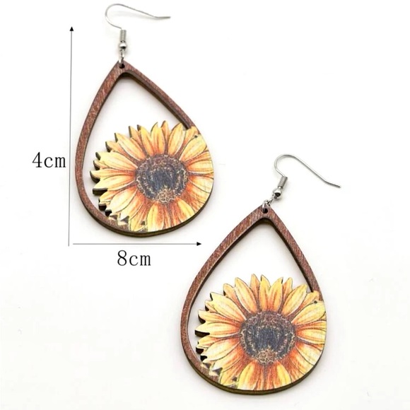 🆕 Sunflower 🌻 Drop Earrings - Picture 3 of 3